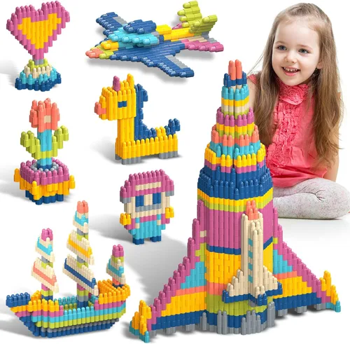 Tigerhu Juego de 1120 piezas de bloques de construcción para niños, juguete educativo de construcción STEM, juego de juguetes de bloques de