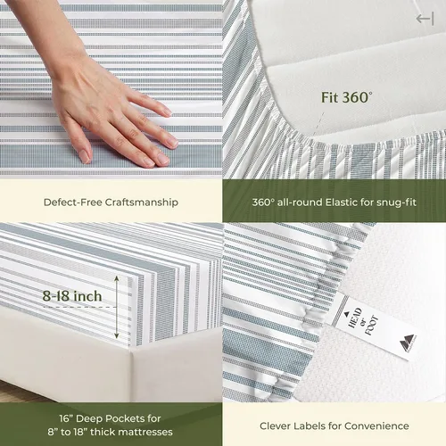 Vista 59 de Mayfair Linen Juego de sábanas de 100% algodón egipcio, tamaño individual (paquete de 2) – Sábanas de lujo blancas de 600 hilos, tamaño individual