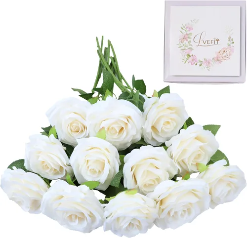 Vista 21 de LVEFIT 12 rosas artificiales de seda de color naranja quemado, ramo de rosas de seda de tallo largo para bodas, despedidas de soltera, fiestas
