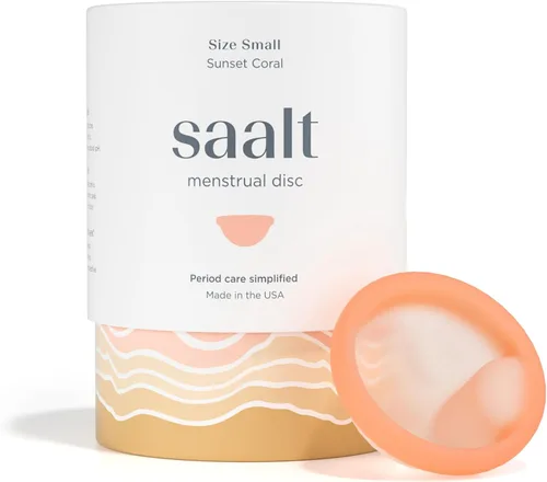 Vista 10 de Saalt Disco menstrual – Silicona suave, flexible y reutilizable de grado médico – Uso 12 horas – Muesca de extracción – Dos tamaños – Copa menstrual