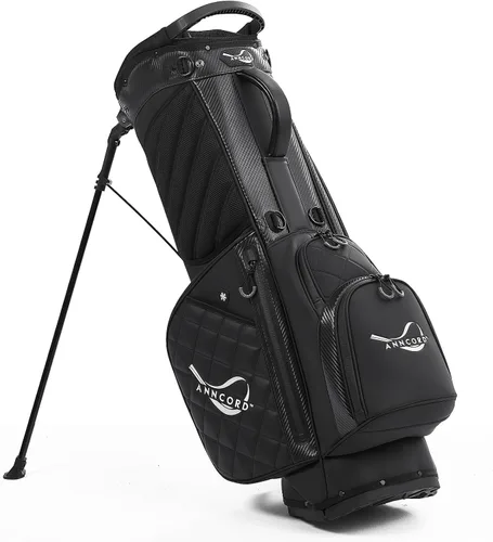 Vista 8 de ANNCORD Golf Stand Bag with 14 Way Full Length Dividers, PU Leather Golf Bag for Men, Waterproof Golf Bags with Stand, 6 Pockets & Cooler Pouch