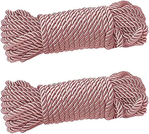 Vista 18 de Cuerda de seda suave trenzada sólida, 32.8 ft, duradera y fuerte, cuerda multiusos para hilo (marrón)