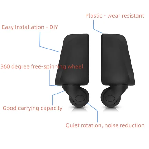 Vista 3 de Ruedas de equipaje de repuesto W001# (Di Largo) Ruedas giratorias de repuesto para bricolaje (un par de ruedas traseras/juego)