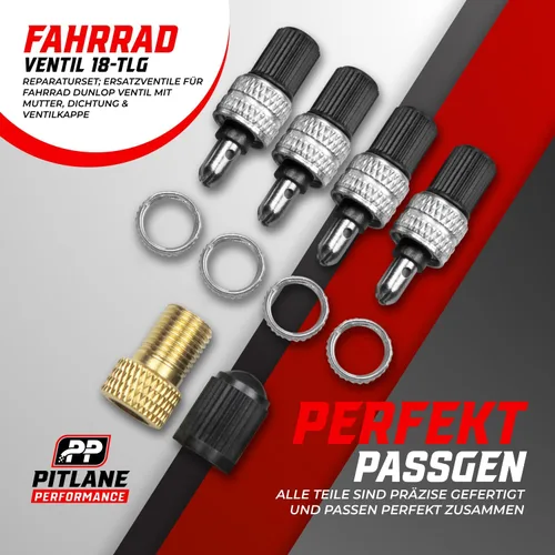 Vista 5 de Kit de reparación de válvulas de bicicleta de 20 piezas, válvula Dunlop, insertos de válvula de repuesto con sellos, tuercas y tapas de válvula +