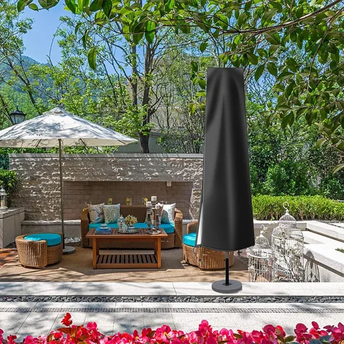 Vista 7 de Dafire Cubierta de paraguas de patio para sombrillas de 7 pies a 9 pies, cubiertas de parasol de 1.7m (Negro 420D), cubierta de paraguas impermeable