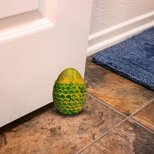 Vista 4 de Toynk Réplica de pisapapeles de huevo de dragón Resina sólida de 4.5 pulgadas Bolsa de forro polar Verde