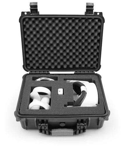 CASEMATIX Waterproof Travel Case Compatible with VR Gaming Headset & Accessories - 16" Hard Shell Crushproof & Lockable Case Storage with