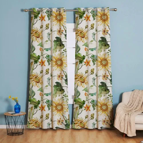 Vista 104 de 2 paneles de cortinas bohemias para ventana, patrón geométrico bohemio, a rayas, cortinas opacas con ojales, 52 x 63 pulgadas