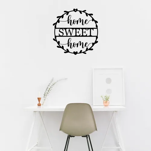 Vista 2 de Letrero de metal para decoración de pared con texto en inglés «Home Sweet Home» para regalo, decoración interior del hogar, dormitorio, sala