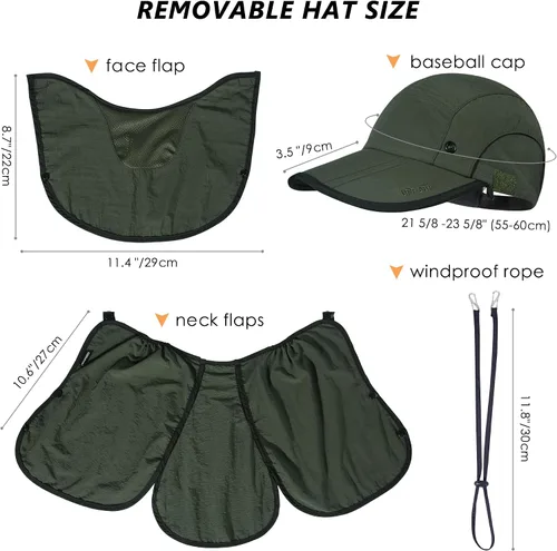 Vista 5 de GADIEMKENSD Sombrero de pesca plegable UPF 50+ 360 para exteriores