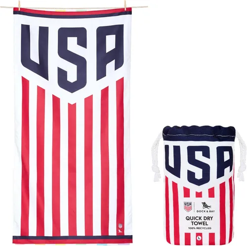 Vista 40 de Toalla de playa Dock & Bay - Secado rápido, sin arena - Compacta, ligera - 100% reciclada - Incluye bolsa - Cabaña - Bondi Blue - Extra grande