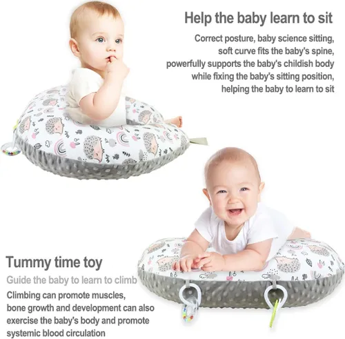 Vista 2 de KAKIBLIN Almohada de lactancia materna, almohada multifuncional para lactancia materna, almohada de apoyo para la alimentación del bebé para bebés