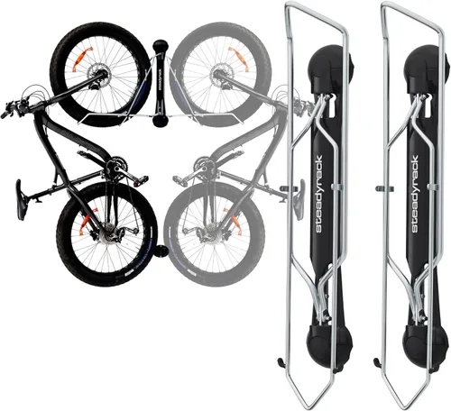 Vista 10 de Steadyrack Soporte para Bicicletas para Bicicletas de Neumáticos Anchos - El Soporte de Pared Vertical Original para Bicicletas - Se Adapta a
