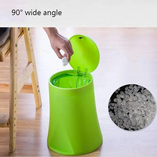 Vista 3 de Botes de basura de plástico, cubo de basura grande con tapa, capacidad de 3.1 galones de capacidad, cesta de basura semiautomática