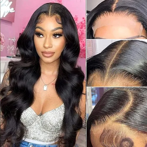 Vista 33 de Aaliweya - Pelucas de cierre de encaje HD de 5 x 5, cabello humano, onda corporal, 5x5, con encaje frontal, para mujeres, densidad de 180, cierre