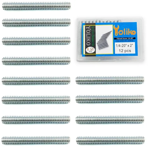 Vista 18 de 8 piezas de varilla totalmente roscada de zinc plateado de carbono de acero largo 5/16x3 para muebles, barandillas de jardín, montaje de marco