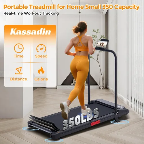 Vista 6 de KASSADIN Walking Pad with Handle Bar, 2026 Upgrade Portable Small Treadmill with Handles for Home Small, 3.0HP Under Desk Walking Pad Treadmill with