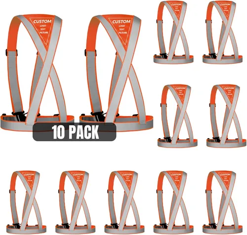 Chaleco de seguridad personalizado, chaleco reflectante ajustable, correas de alta visibilidad con logotipo, chaleco de seguridad unisex para