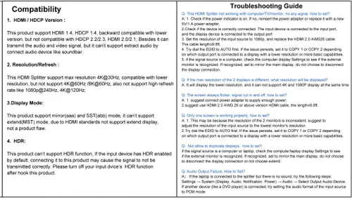Vista 8 de NEWCARE Divisor HDMI 4K 1 en 2 salidas, divisor de cable HDMI para espejo solo TV (no extendido), divisor HDMI 1 macho a 2 hembra con dial EDID