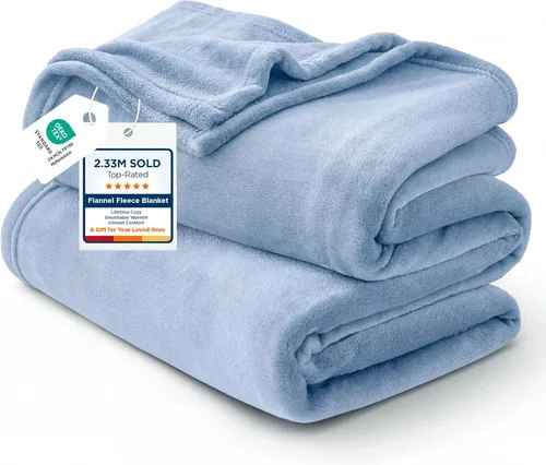 Vista 18 de Bedsure - Manta de vellón, tamaño queen, suave, ligera, afelpada, mullida, acogedora, de microfibra de lujo, color gris claro, 90 x 90 pulgadas