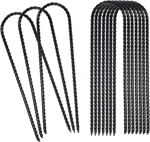 Estacas de viento para trampolines de 10 x 2 pulgadas, estacas de acero galvanizado en forma de U, anclajes de suelo con extremo afilado para tienda