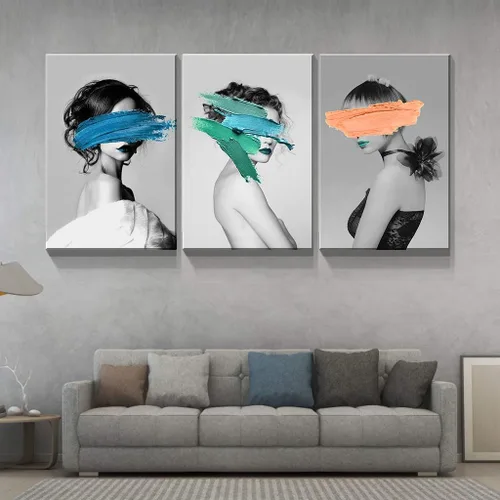 Vista 109 de Denozer - Lienzo decorativo para pared de 3 piezas - Paisaje con arte de pared inspirador para sala de estar, decoración moderna del hogar, estirado