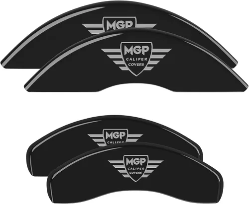 Vista 42 de MGP Caliper Covers 12162SCLBBK - Juego de 4 fundas de freno negras para Dodge Challenger 2011-2020 (pinza delantera de pistón dual) grabadas