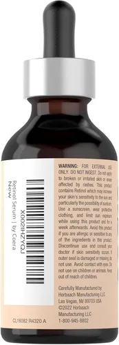 Vista 3 de Coera Suero de retinol para la cara 2 onzas líquidas Fórmula de fuerza profesional Libre de parabenos y fragancias El embalaje puede variar