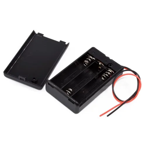 Vista 43 de 10 piezas de portapilas AA de 1 celda con tapa/interruptor de encendido/apagado/cables conductores, 1 caja de batería AA para producción