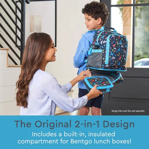 Vista 2 de Bentgo Kids Prints, 2 en 1, Mochila y lonchera aislada