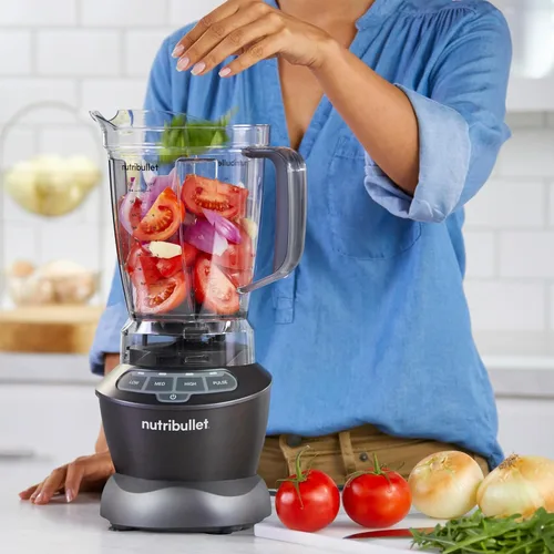 Vista 9 de NutriBullet Set de licuadora de tamaño completo de 1200 W – NBF50500 - Gris oscuro