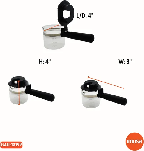 Vista 8 de IMUSA Jarra de repuesto de vidrio de 4 tazas con mango negro