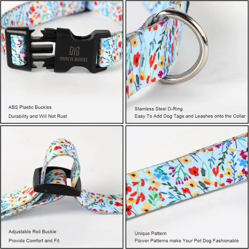 Vista 20 de Maca Bates - Collar de primavera para perro con diseño de flores, para niñas y niños, hembra, macho, para Perros, Chihuahua, Pitbull, regalo