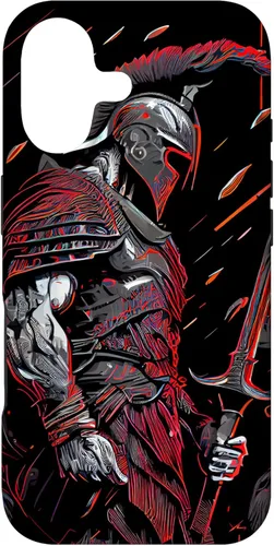 Vista 32 de Funda motivacional épica para iPhone 16 con motivación Spartan Warrior Trojan Warrior Gladiador