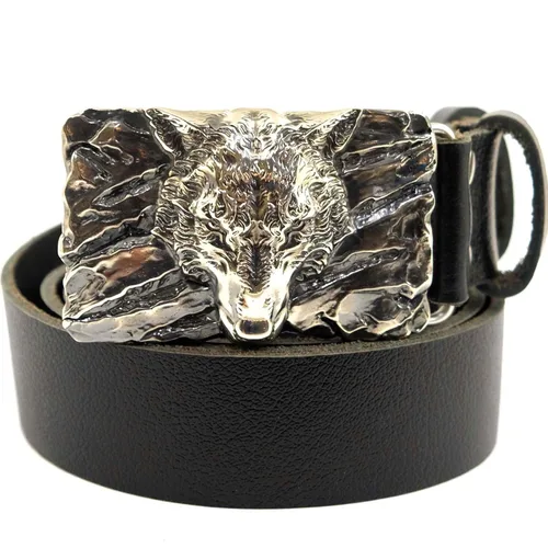 Vista 5 de Belt buckle Fenrir Wolf, Handmade Old Norse Scandinavian viking mithology werewolf solid German silver belt buckle