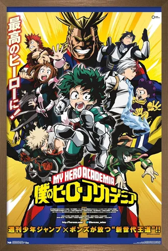 Vista 14 de Trends International My Hero Academia - Póster de pared de arte clave, 14.725 x 22.375 pulgadas, versión enmarcada de madera de granero Versión
