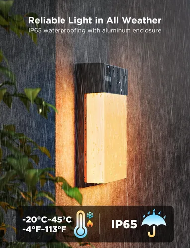 Vista 5 de Luz de pared exterior Govee, luces de porche RGBIC inteligentes de 1500LM al aire libre con 45 modos de escena, impermeables IP65 para decoración