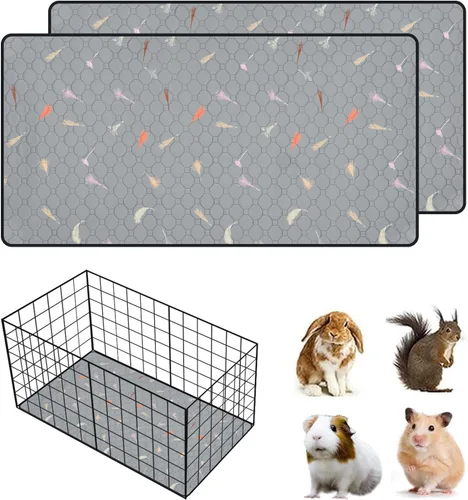 Forros de jaula para cobayas, paquete de 5 piezas de 12' X 12', almohadillas lavables para orina de cobayas, tapete de entrenamiento antideslizante