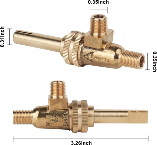 Vista 2 de 4418500200 Válvula de quemador de gas Jade Range Válvula de gas 1/8 pulgadas Mpt X 3/8-27 Paquete de 4 4418500200 Válvula dividida horizontal