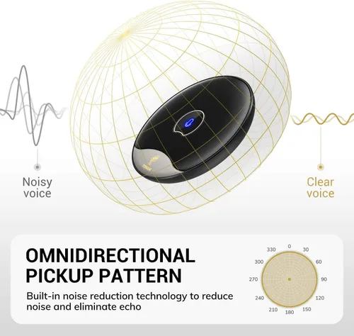 Vista 4 de TONOR Micrófono de conferencia USB, micrófono de condensador de computadora omnidireccional de 360° con botón de silencio para reuniones
