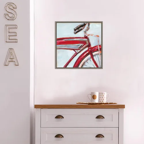 Vista 54 de Amanti Art Framed Canvas Wall Art 16x16 Retro Cycle I by Ethan Harper, Framed Wall Art Canvas, Abstract Artwork, Traditional Decor, Small Poster