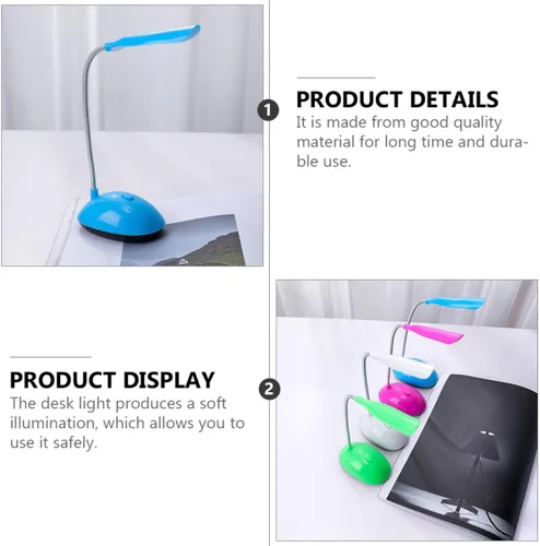 Vista 4 de VALICLUD Lámpara de escritorio LED plegable con pilas, luz nocturna de mesa portátil para dormitorio, estudio, lectura, control táctil, luz
