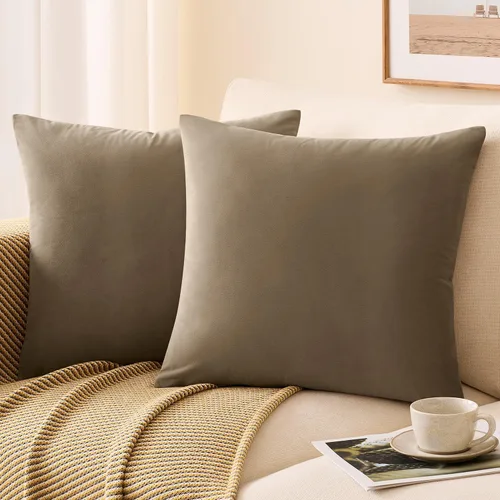 Vista 30 de Juego de 2 fundas de almohada decorativas de terciopelo de 16 x 16 pulgadas, fundas de almohada negras suaves para sofá, cama, sala de estar