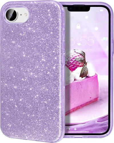 Vista 25 de MILPROX Funda compatible con iPhone 17 con purpurina de 6.3 pulgadas, elegante lujosa brillante resplandeciente bling centelleante funda carcasa