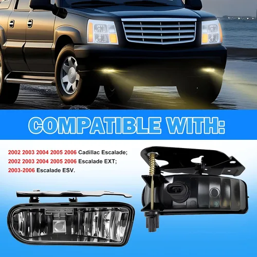 Vista 6 de Conjunto de luces antiniebla compatible con Cadillac Escalade/Escalade EXT/Escalade ESV 2002 2003 2004 2005 2006 con bombillas halógenas 880 12V 27W