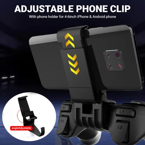 Vista 6 de arVin Wireless Game Controller for iOS & Android, Bluetooth Gamepad Joystick with Phone Holder for iPhone 15/14/13/12, Samsung Galaxy S22/S21/S20