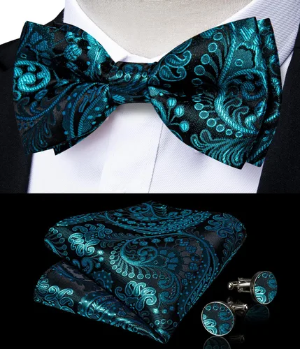 Vista 6 de DiBanGu Suit Vest for Men Vest Set with Tie Bowtie Tie Clip Pocket Square Cufflinks 6Pcs Waistcoat