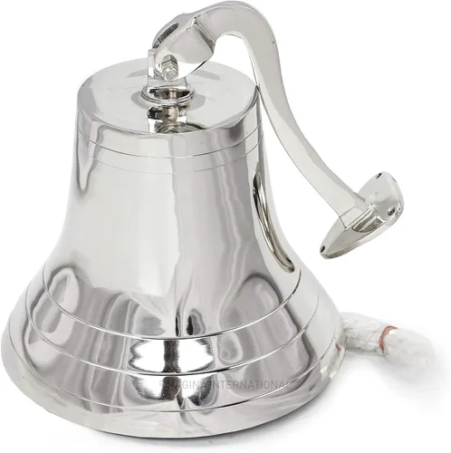 Vista 2 de Nagina International Campana de barco grande con acabado cromado - Decoración náutica