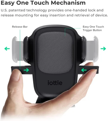Vista 4 de iOttie Easy One Touch Signature soporte de teléfono universal para tablero y parabrisas de auto, soporte de escritorio con base de ventosa y brazo