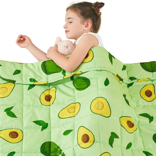 Vista 40 de yescool Manta con Peso de Unicornio de 3 Libras Manta de Regazo con Peso Refrescante, Manta con Peso de Arcoíris Rosa, Mantas de Sofá